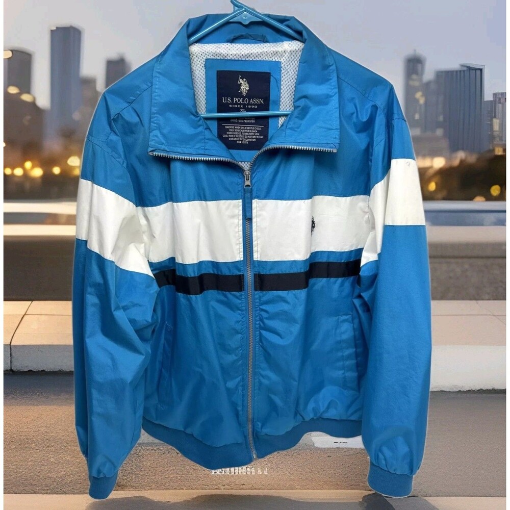 Vintage Y2K US Polo Assn Men's Full-Zip Track Jacket‎ Size XL 90s